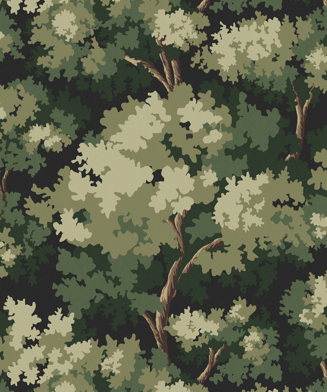 Great Oak Wallpaper • Milton & King Studio • Night • Swatch