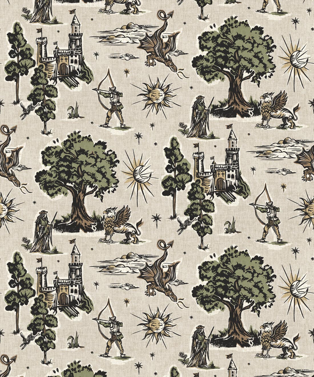 Realm Wallpaper • Milton & King Studio • Sage • Swatch