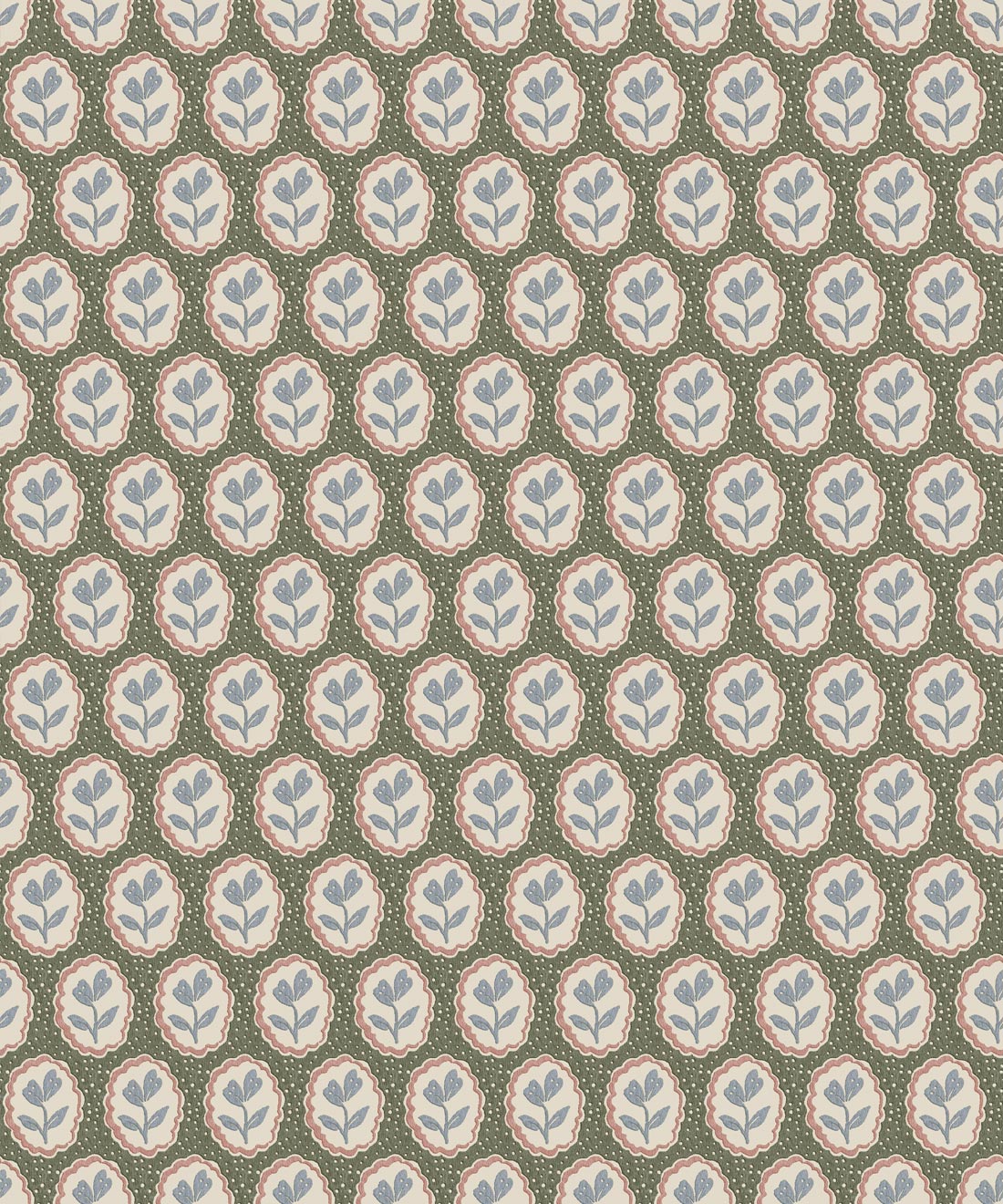 Nell Wallpaper • Milton & King Studio • Olive • Swatch