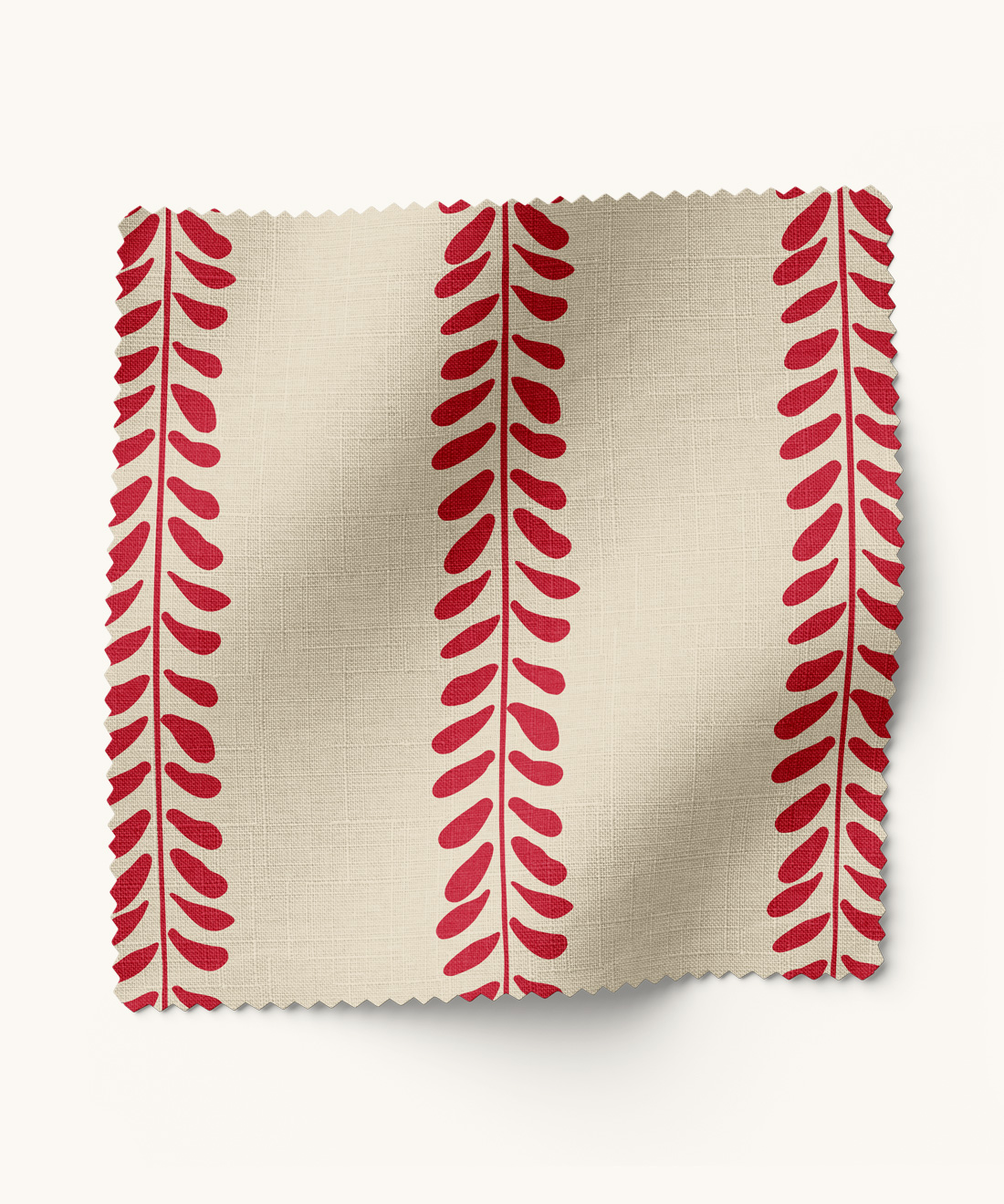 Archibald Stripe Fabric Archibald Stripe Fabric • Gray Benko • Ivory & Red • Swatch