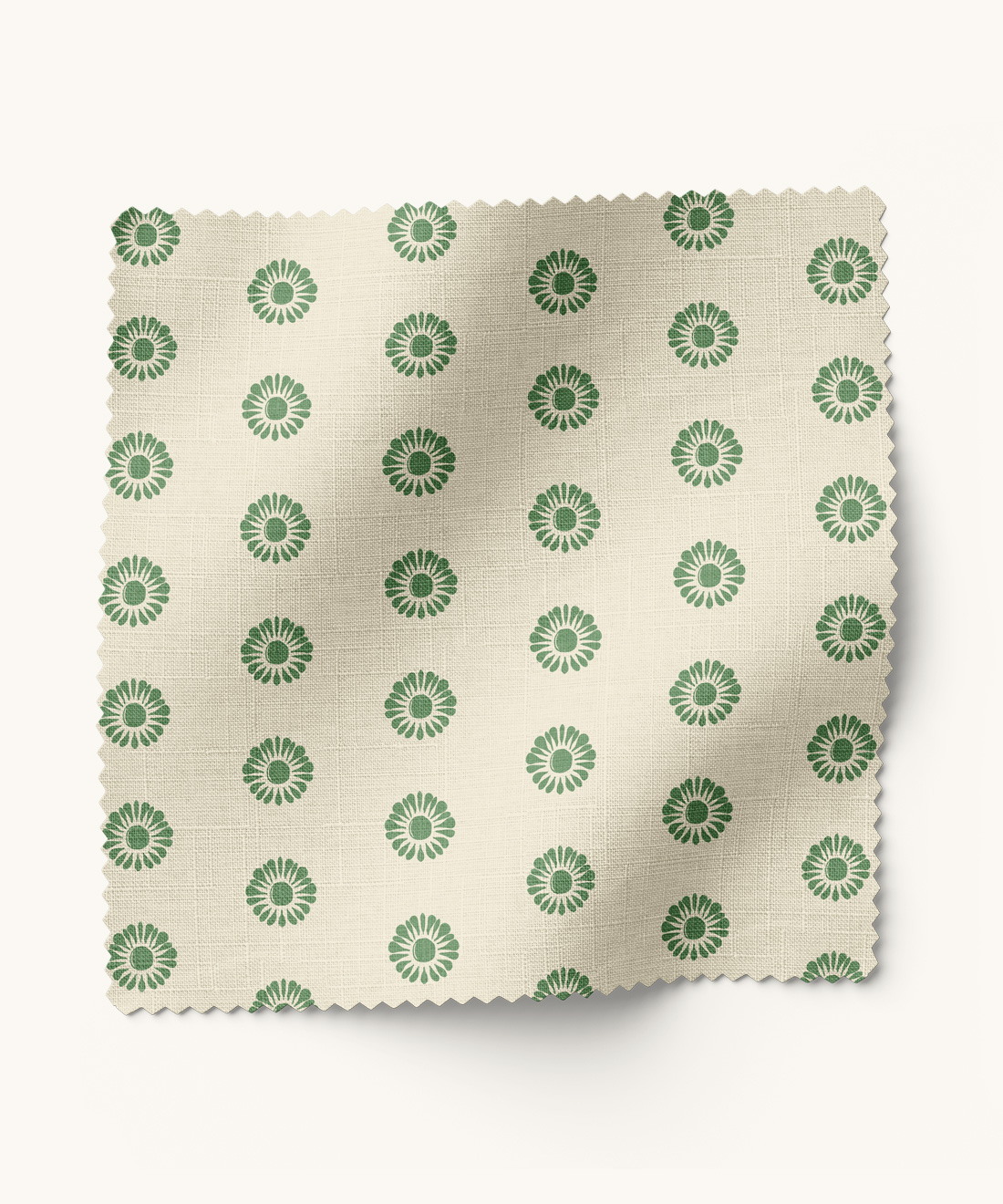 Aunt Dot Fabric Aunt Dot Fabric • Gray Benko • Ivory & Green • Swatch