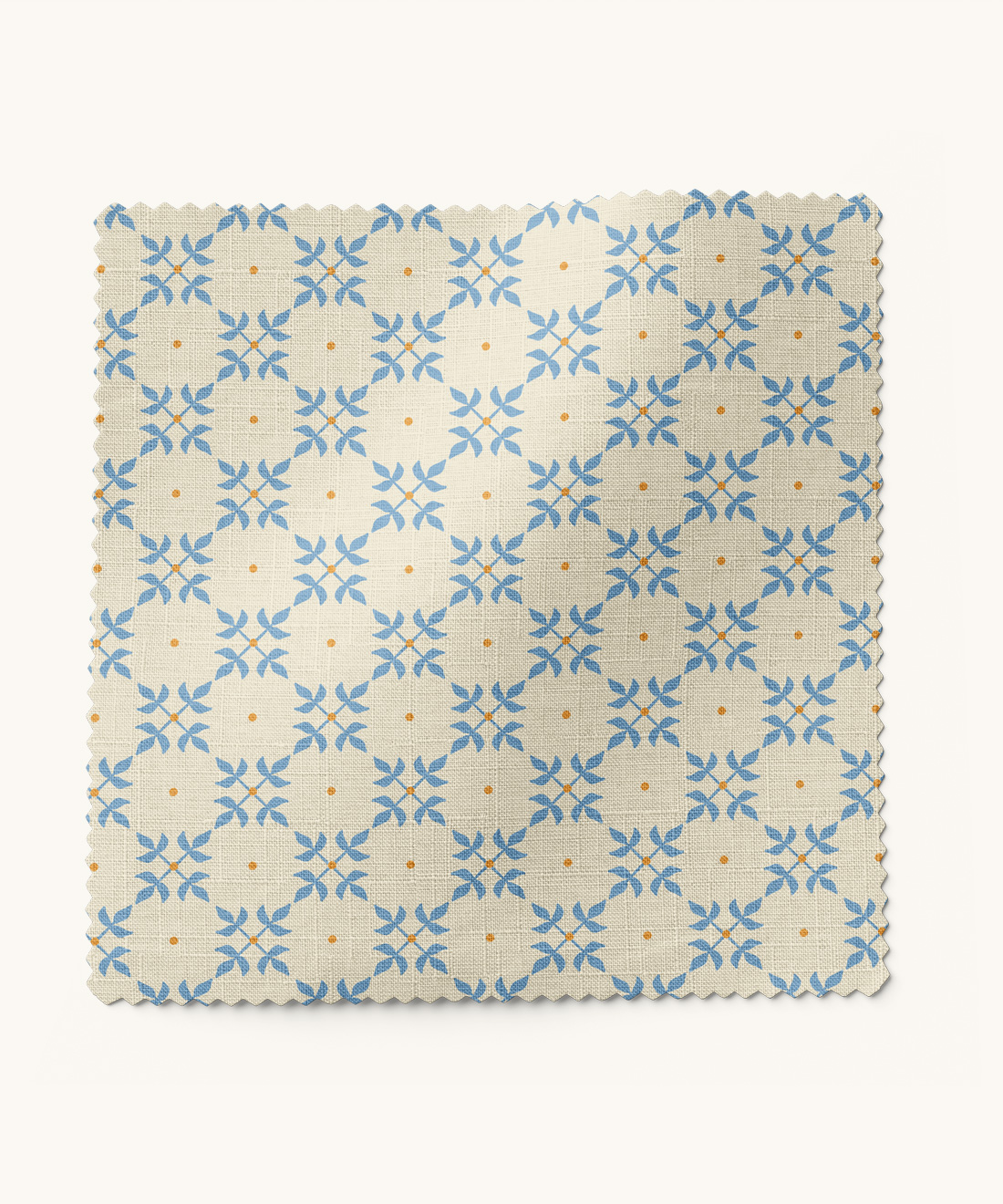 Bad Bishop Fabric • Gray Benko • Blue & Orange • Swatch