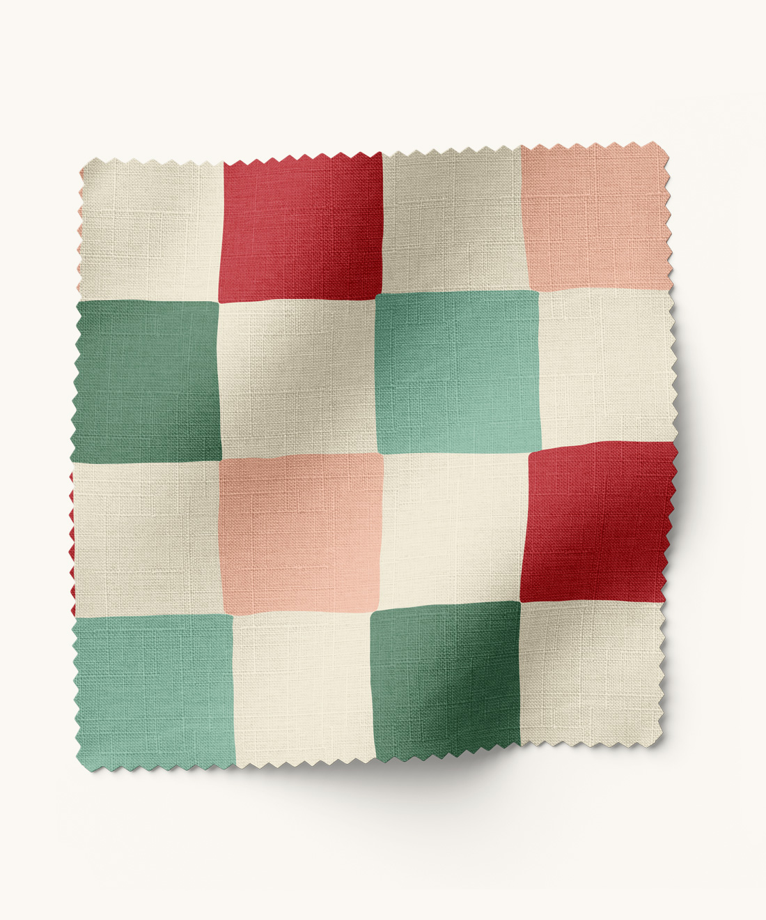 Check It Out Fabric Check It Out Fabric • Gray Benko • Pink, Red & Green • Swatch