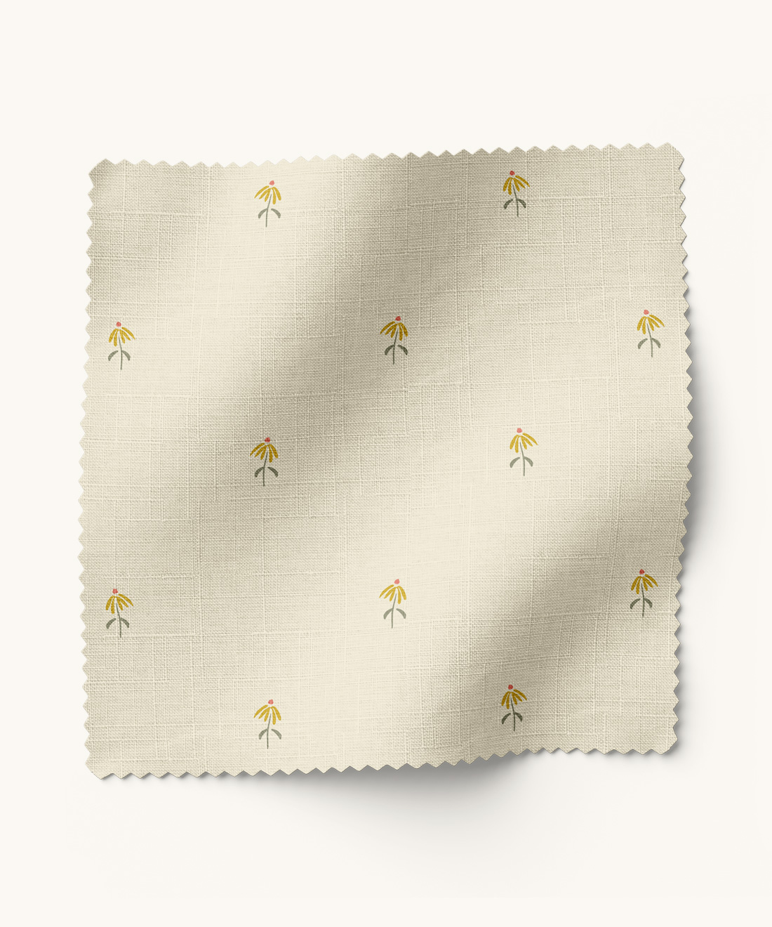 Sweet Delilah Fabric • Gray Benko • Ivory & Green • Swatch