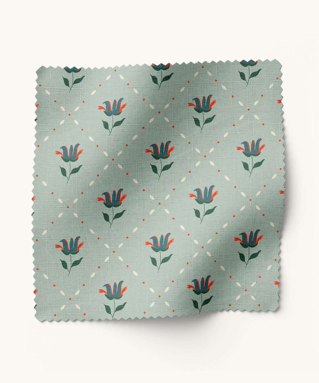 Tiny Trellis Fabric • Gray Benko • Pale Blue • Swatch