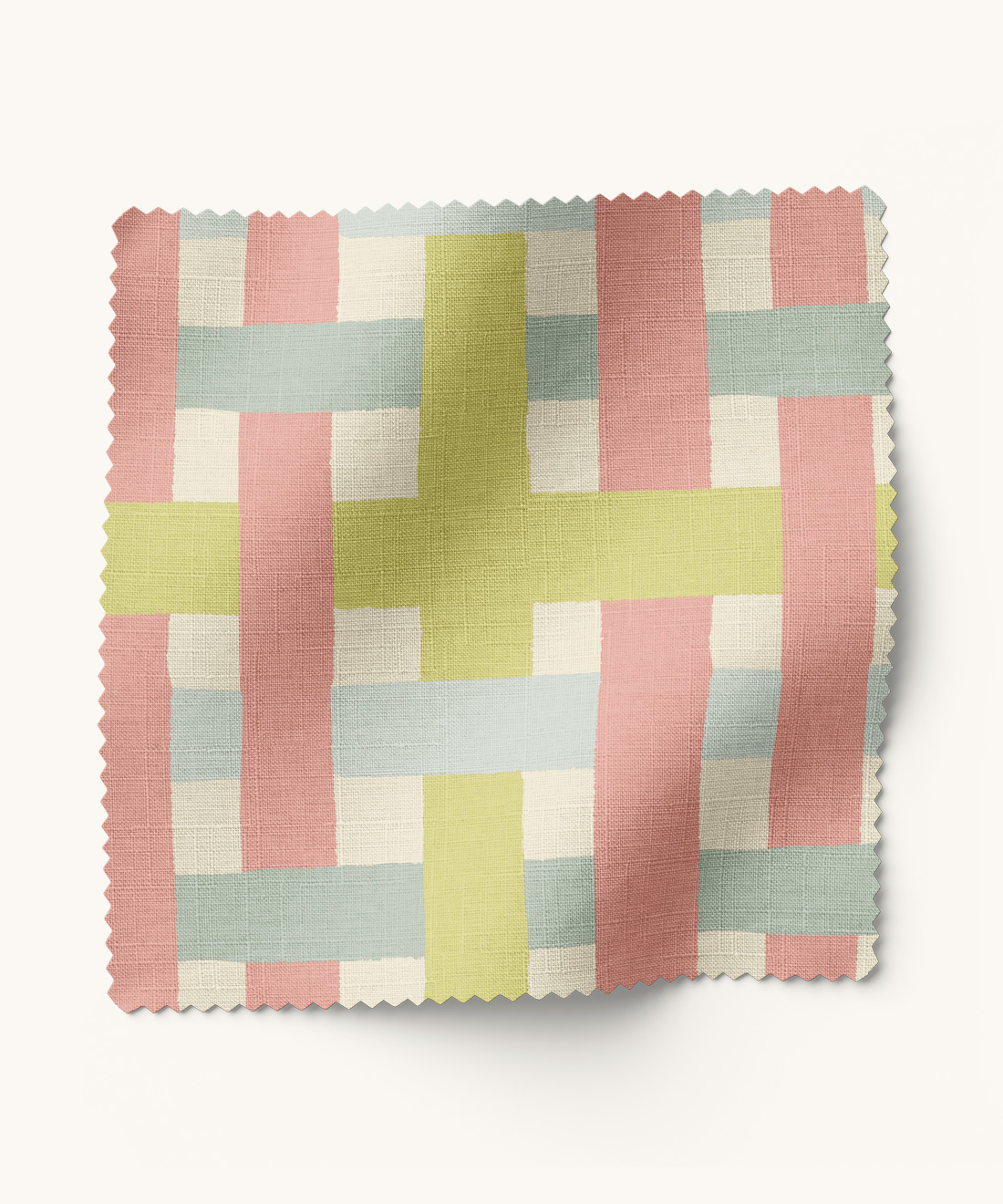 Weave Me Alone Fabric Weave Me Alone Fabric • Gray Benko • Green, Chartreuse & Pink • Swatch
