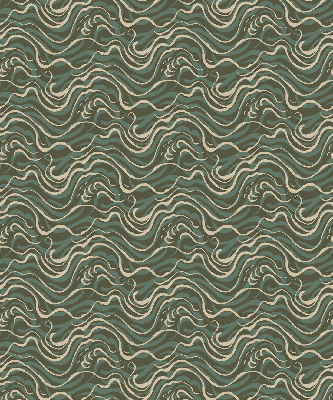 Edo Wallpaper • Milton & King Studio • Olive • Swatch
